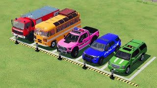 TRANSPORTING PIXAR CARS amp FRUITS WITH COLORED amp JOHN DEERE vs CLAAS vs TRACTORS  BeamNGdrive 983 [upl. by Lebazej221]