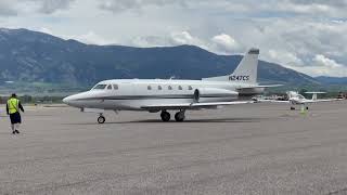 Rockwell Sabreliner 65 taxi at Bozeman Yellowstone International Airport [upl. by Jobie]