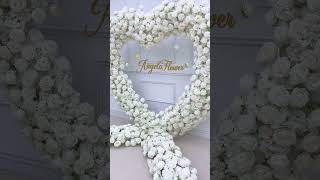 Heart Shaped Shelf Decorative Flower Arrangement Wedding Arch Background White diy wedding stage [upl. by Redd]