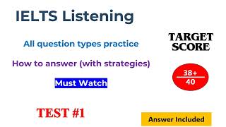 IELTS Listening Test 1  Answer with strategies [upl. by Aliehc]