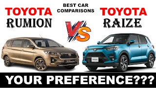 ALL NEW Toyota RUMION Vs ALL NEW Toyota RAIZE  Which one do you prefer [upl. by Dorelia368]