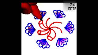 74 Dots Daily Use Kolam Designs  Daily Use Kolam Designs with Colours [upl. by Annala]