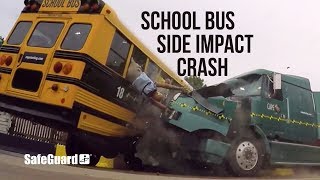 Side Impact School Bus Crash Test  SafeGuard Event [upl. by Oilejor]