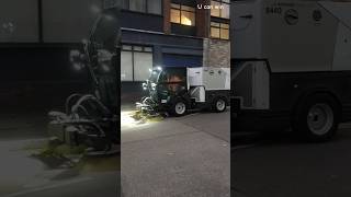 road sweepers action cleaning machine wheels technology vehicle city helper leicester uk [upl. by Acirederf]