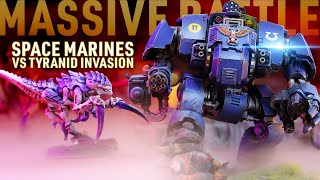 Warhammer 40000 Space Marines vs Massive Tyranid Threat [upl. by Marjana]