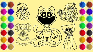 Drawing and Coloring Poppy Playtime Chapter 3  All Characters Poppy Miss Delight CatNap and More [upl. by Telrats53]