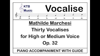 Mathilde Marchesi Thirty Vocalises Op 32 Vocalise 1 Accompaniment with guide [upl. by Uund161]