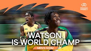 Incredible comeback from 🇯🇲s Watson in 400m final  World Athletics Championships Budapest 23 [upl. by Carlstrom]