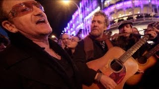 The Greatest Busk on Grafton Street  Bono and Glen Hansard busking with friends [upl. by Herrmann776]