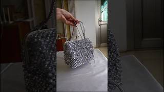 Crystal Beaded Clutch Bag Hndmade Handbag Half Silver Color Purse diy beadedbag clutchbag asmr [upl. by Dougal]