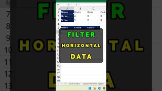 How to Filter Horizontal Data in Excel [upl. by Nessim]