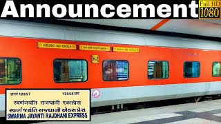 Announcement of Ahmedabad Swarna Jayanti Rajdhani Express at New Delhi Railway Station [upl. by Cleveland749]