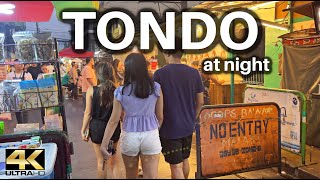 The BUSIEST Street in TONDO Manila Philippines at Night 4K [upl. by Nohsid]