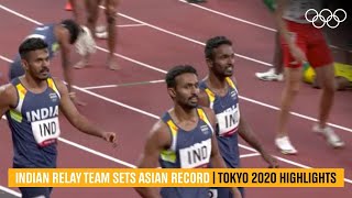 Indian relay team set Asian record  Tokyo2020 Highlights [upl. by Loredo]