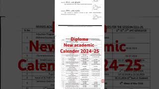 Diploma new academic calendar 202426 [upl. by Binny]