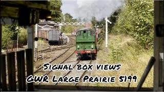 Great Western Railway Large Prairie 5199 Departing Shackerstone Station seen from the signal box [upl. by Candless]