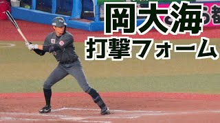 岡大海 バッティングフォームスローあり【千葉ロッテマリーンズ】 [upl. by Harihs100]