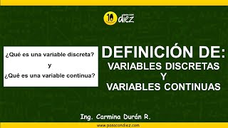 VARIABLES DISCRETAS Y CONTINUAS [upl. by Geri]