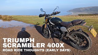 Scrambler 400X  Road riding thoughts still early days [upl. by Hussey]