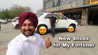 My Toyota Fortuner  Alloy Wheel And Tyres Changed  20 Inch  Velocity Tyres  Ludhiana [upl. by Cirala]