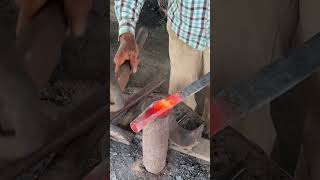 Start the process of forging steel knife handle Part II shorts short shortvideo shortsvideo diy [upl. by Affra]