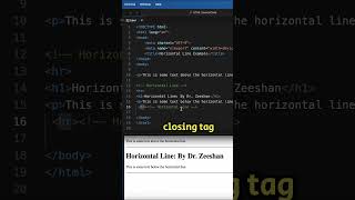 HTML Coding QampA 32 create a horizontal line in HTML html coding css htmlcss shorts [upl. by Akcirderf]