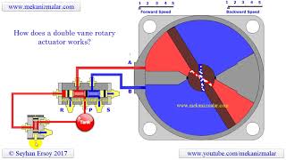 Working principles of a double acting rotary actuator [upl. by Maryl]