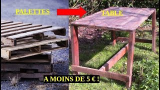 Fabriquer une table en bois de palette maison  how to make a pallet wood table at home [upl. by Horwitz760]