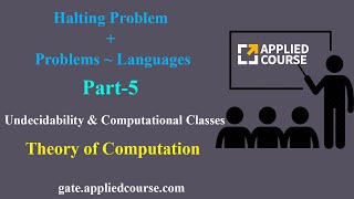 Halting Problem  Problems  Languages  Undecidability amp Computational Classes  Part5  TOC amp CD [upl. by Wendy]