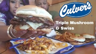 Culvers Chili Cheese fries Pork Tenderloin Triple Mushroom amp Swiss [upl. by Epul447]