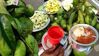 Green mango kacha aam vorta recipe rodeside street food in bd [upl. by Icnan]