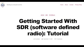 Getting Started With SDR Software Defined Radio A Tutorial [upl. by Suiraj]