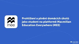 Prohlížení a plnění domácích úkolů jako student na platformě MEE [upl. by Kcirddor]