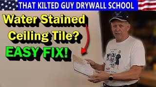 Ceiling Tile Stains DISAPPEAR with this trick [upl. by Elenahc]