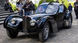 Ralph Lauren 40mln Bugatti Type 57 SC Atlantic  3x Start Up amp Drive Scene [upl. by Nylkcaj]