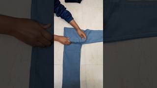 How to fold jeans to save space  Space saving jeans folding idea trending diy jeans shorts new [upl. by Dowzall]