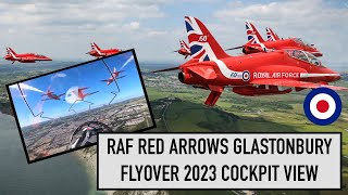 RAF Red Arrows Glastonbury festival flyover 2023 Cockpit view [upl. by Hamehseer]