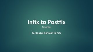 Infix to Postfix Conversion  Data Structure Bangla Tutorial [upl. by Daegal]