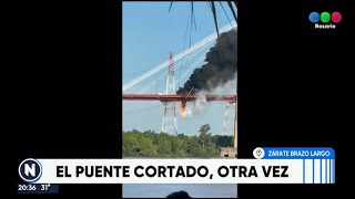 Puente Zárate Brazo Largo cortado por incendio de camión  Telefe Rosario [upl. by Yetak714]