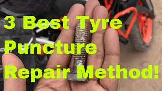 3 best method of Tyre Puncture repair amp Save your Tyre [upl. by Brenn]