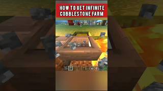 HOW TO GET INFINITE COBBLESTONE IN MINECRAFT HARDCORE SURVIVAL COBBLESTONE FARM minecraft shorts [upl. by Dnamron]