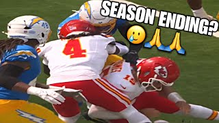 Patrick Mahomes causes HORRIFIC KNEE INJURY to Rashee Rice after Bad Pass  Chiefs vs Chargers [upl. by Elmajian147]