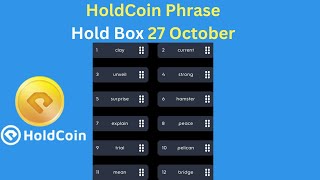 Hold Coin Hold Box Phrase Code Today  Passphrase Today  Hold coin Passphrase  Hold Box phrase [upl. by Clemen979]