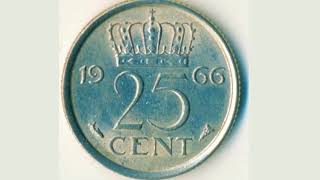 Netherlands JULIANA 1966 25 Cent Coin VALUE [upl. by Neisa]