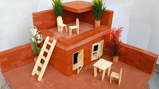 diy bricklaying building miniature house diorama  house no 07 [upl. by Neve]