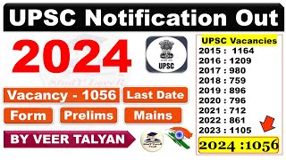 UPSC CSE 2024 Notification Out  UPSC Vacancies 1056  UPSC Notification 2024  UPSC Prelims Date [upl. by Aiker]