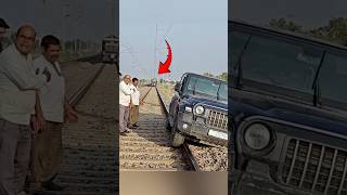 Thar Stucks On Railway Track 🤯 Rescued 🥵🤔 [upl. by Lordan556]