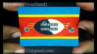 Draw Eswatini Swaziland Flag while Anthem National [upl. by Felecia]