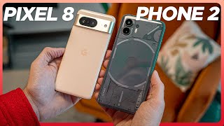 Dos BESTIAS Pixel 8 vs Nothing Phone 2 [upl. by Etteuqaj]