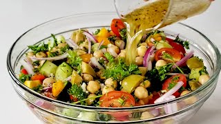 Mediterranean Chickpea Salad Recipe [upl. by Basil]